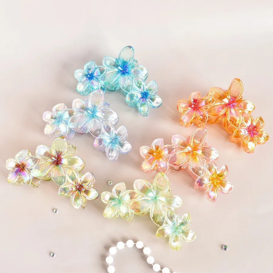 Elegant Women's Plumeria Plastic Hair Claws