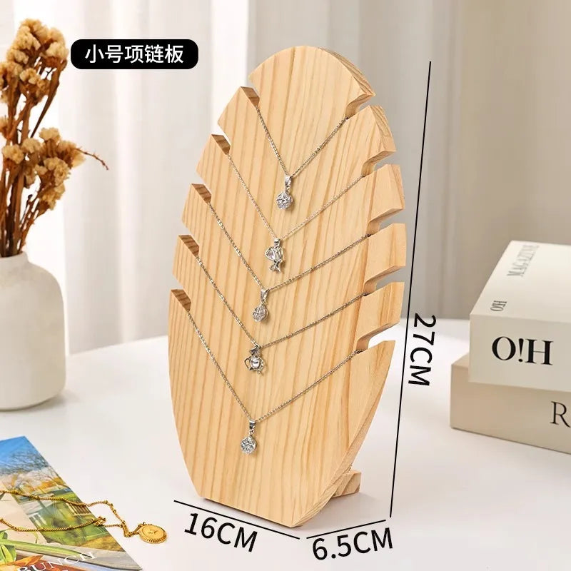 Premium Solid Wood Jewelry Display Stand Pendant Bracelet Vertical Detachable Accessory Board Gemstone Fashion Artistic Props