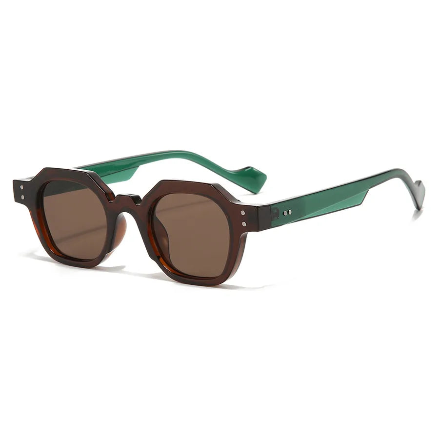 simple style streetwear solid color pc polygon  full frame men's sunglasses
