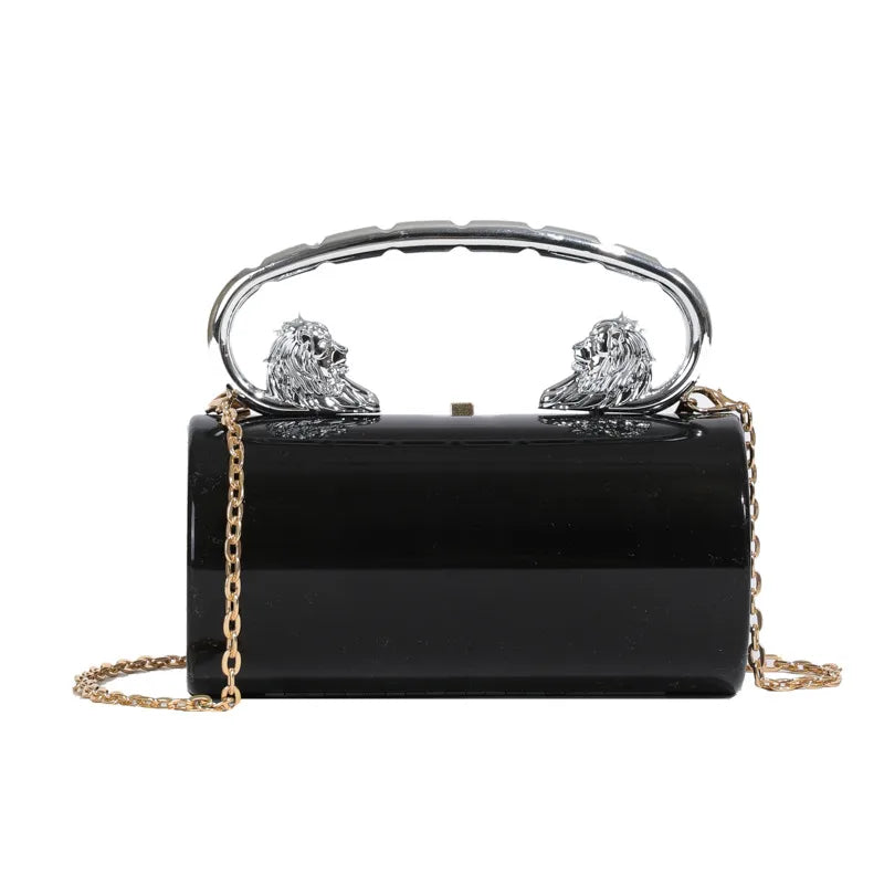 Women's Pu Leather Solid Color Elegant Cylindrical Lock clasp Crossbody Bag