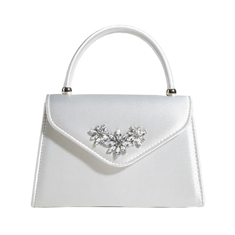Black Silk Evening Bag  Trendy Square Shape Nightclub Bar Simulation Silk Ball Bag With Lace And Chain Fashion Elements