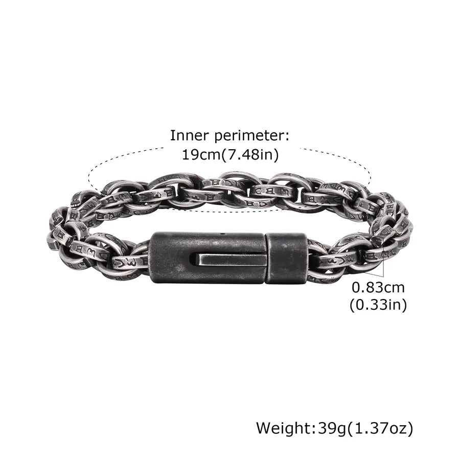 Retro Punk Streetwear Word 201 Stainless Steel Bracelets 1 Piece
