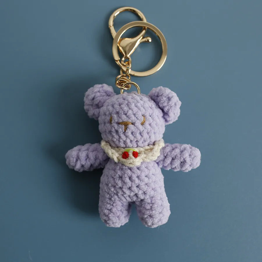 1 Piece Cute Animal Hand knitting yarn Bag Pendant Keychain