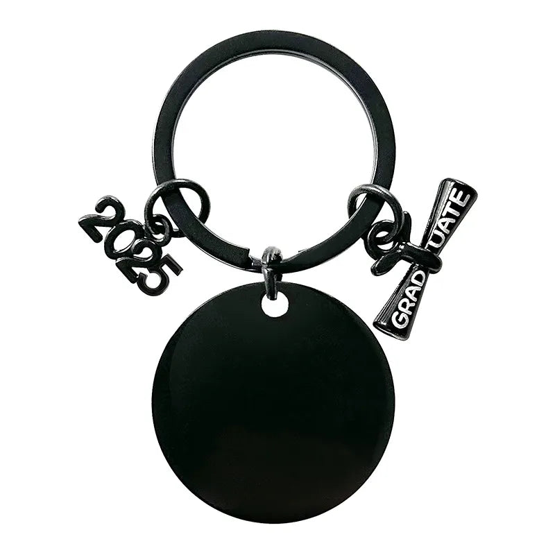 Basic Simple Style Round Letter Customization Laser Engraving 201 Stainless Steel Plating Unisex Bag Pendant Keychain