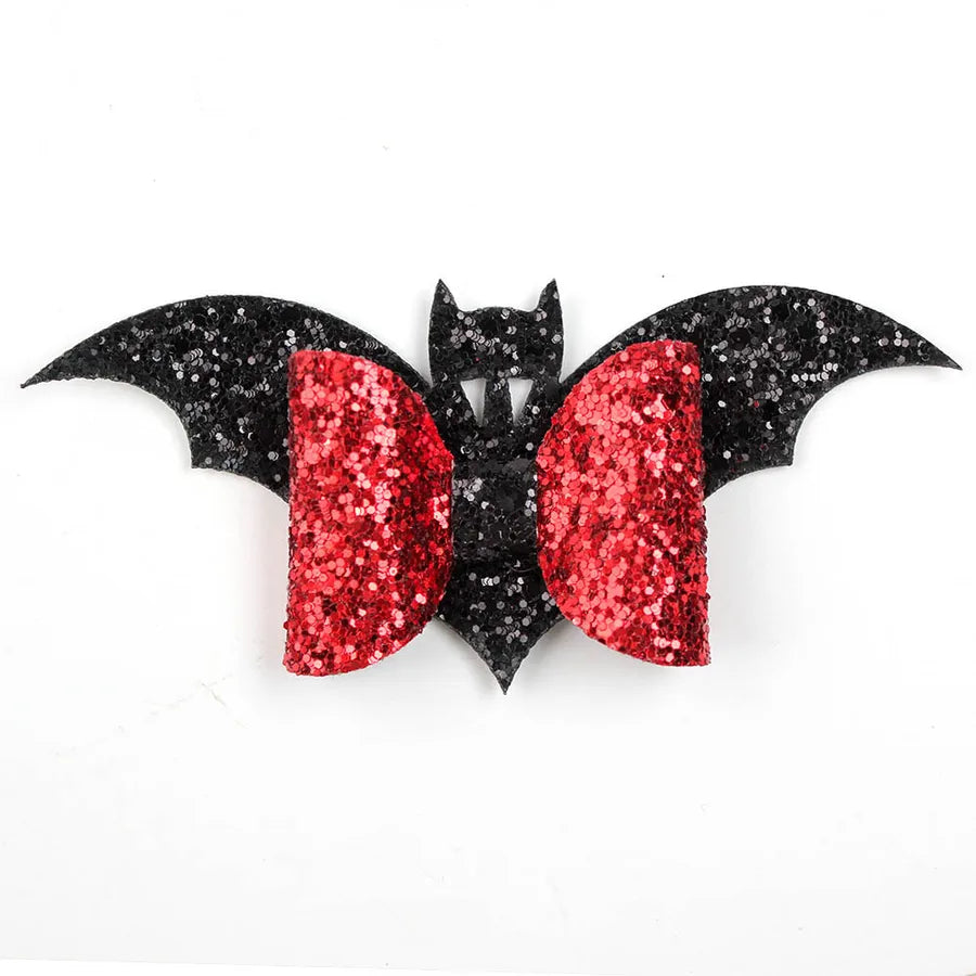 Creative Halloween Double Layer Small Bat Wings Butterfly Knot Hair Clip Funny Children's Hair Accessories Pumpkin Pattern