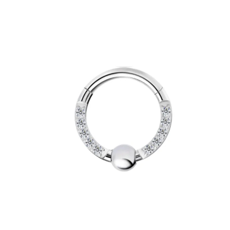 1 Piece Nose Rings & Studs Casual Solid Color Classic Style Geometric Pure Titanium Plating Inlay Zircon White Gold Plated Gold Plated Nose Rings & Studs