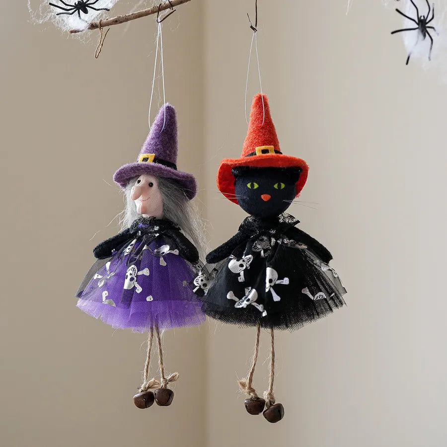 New Halloween Decorations Pumpkin Ghost Witch Doll Hanging Ornament Day Of The Dead Party Scene Costume Props Silk Material