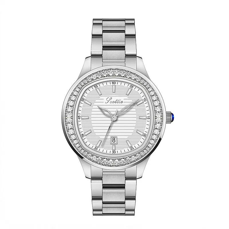 Casual Simple Style Commute Round Double Side Snaps Buckle Quartz Watch