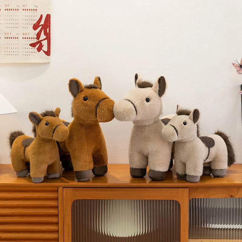 Soft Plush Toy Realistic Horse Doll Comforting Stuffed Animal Toy For Kids PP Cotton Material