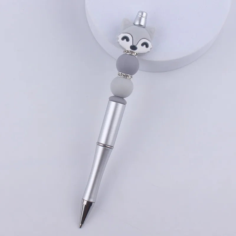 creative cartoon animal silicone bead color ballpoint pen