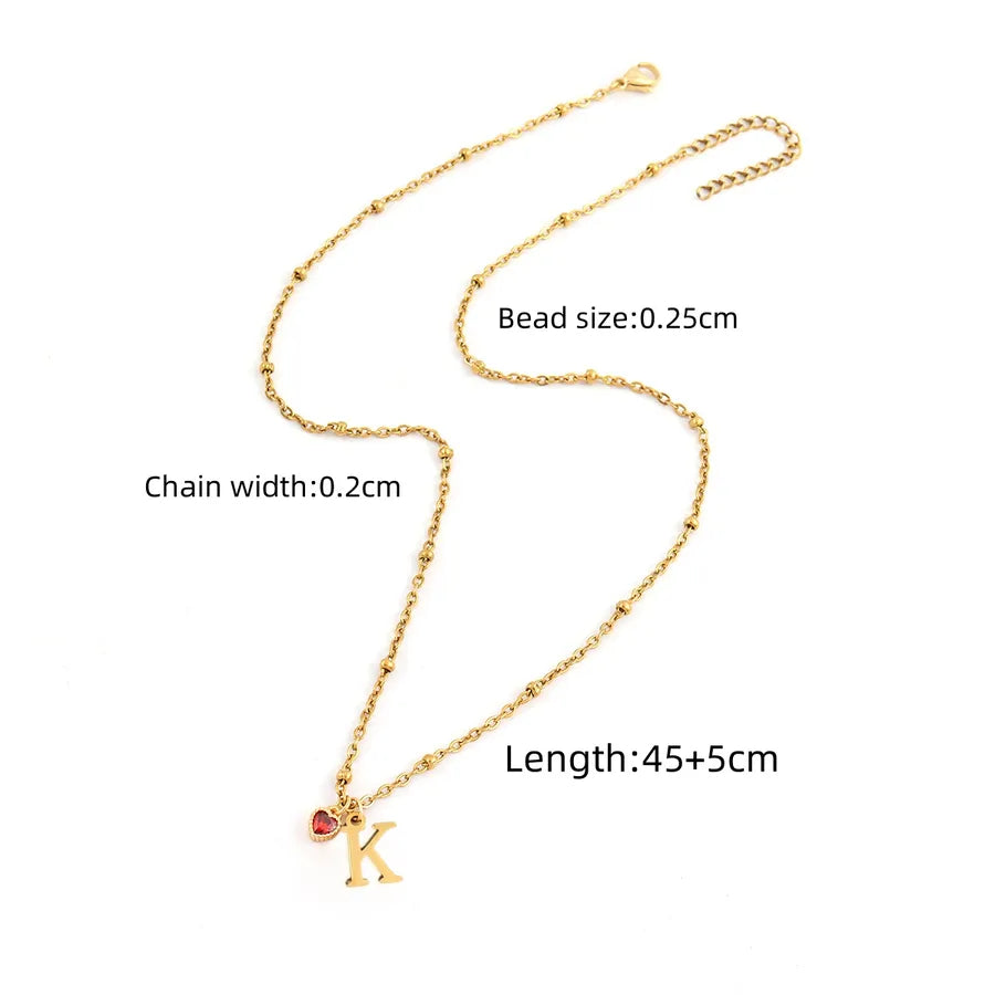 Wholesale Jewelry Elegant Simple Style Classic Style Letter Heart Shape 201 Stainless Steel 304 Stainless Steel Artificial Crystal Artificial Crystal Inlay Cross Bead Necklace Pendant Necklace