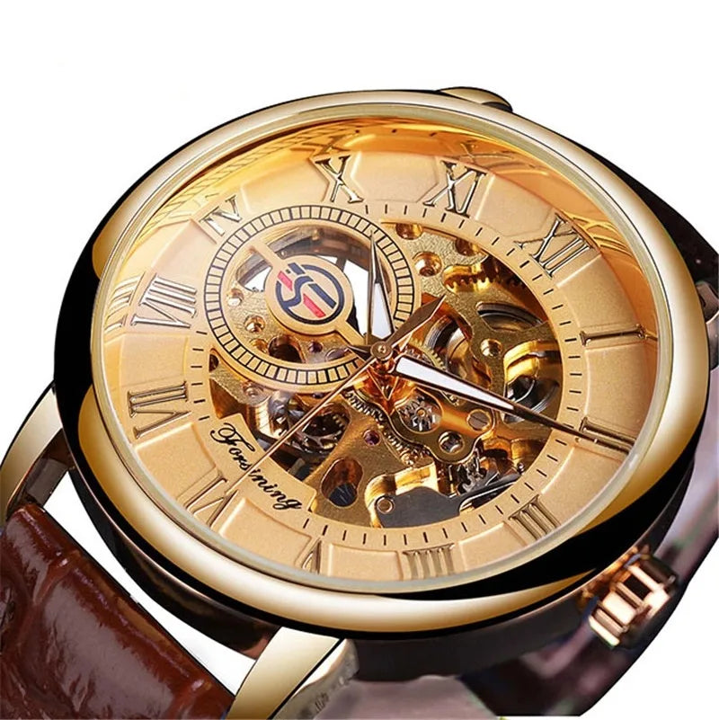 Retro Solid Color Buckle Mechanical Watch Men's Watches