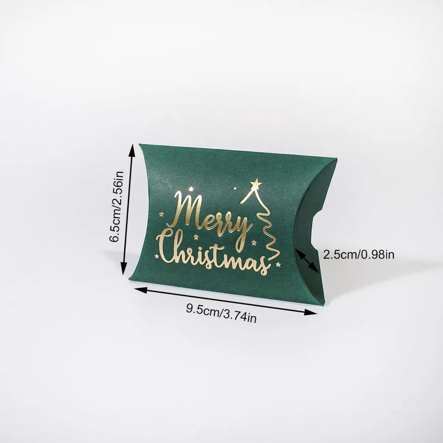 Merry Christmas Gift Box Gold Stamping Christmas Tree Holiday Decoration Gift Box Christmas Theme White Cardstock Packaging