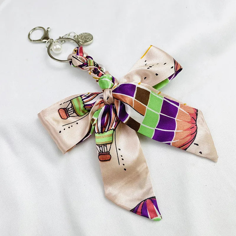 Sweet Simple Style Bow Knot Cloth Metal Unisex Bag Pendant Keychain
