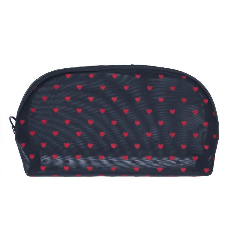 women's small all seasons nylon heart shape fashion square zipper cosmetic bag