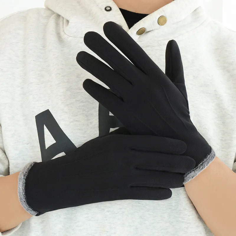 Men's Business Simple Style Solid Color Gloves