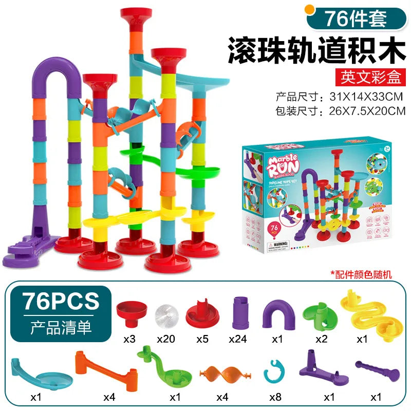 Best Selling Variable Ejection Track Ball Slide Building Blocks Stereo Maze Pipe Assembled Children's Early Education Toys