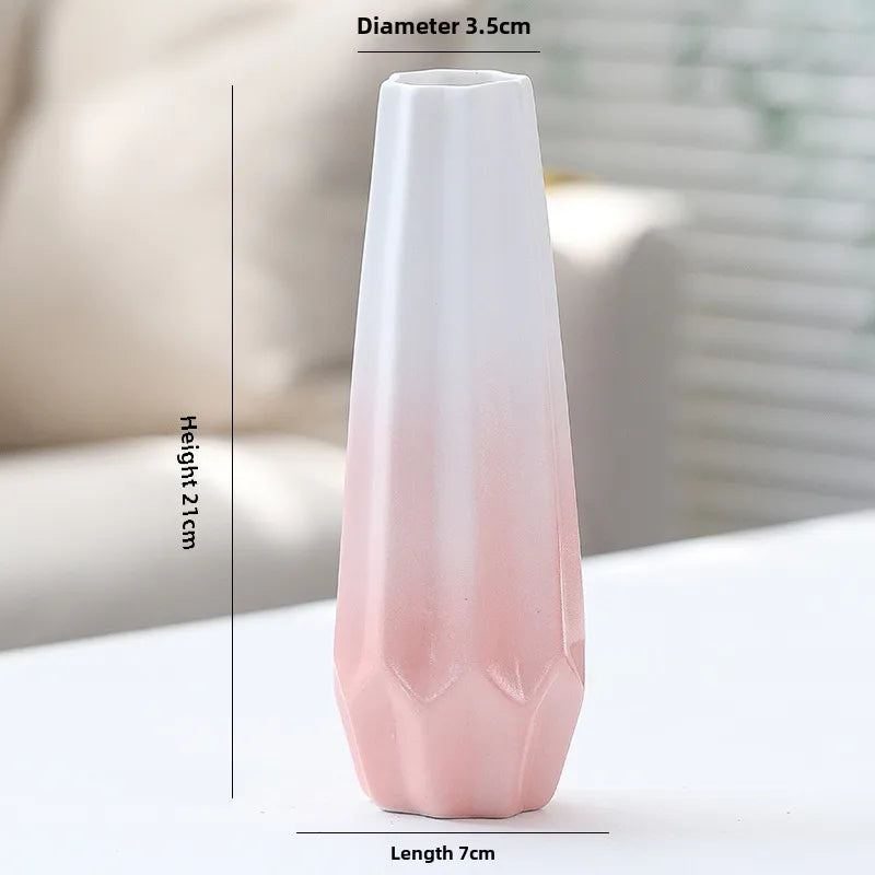 Simple Modern Star Ceramic Vase Ornaments Living Room White Porcelain Fresh Dried Flower Creative Ceramic Flower Set