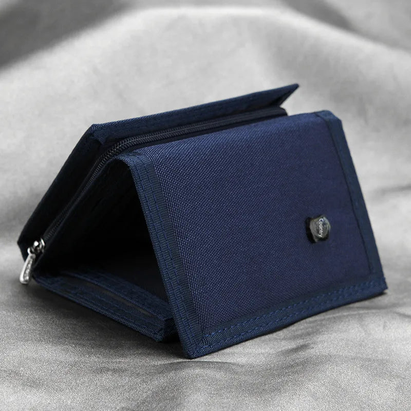 new fashion retro short jemiru canvas wallet tri-fold student fabric zipper wallet coin purse card holder