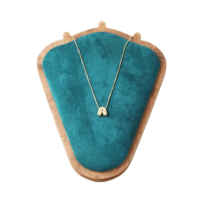 Necklace Jewelry Model Neck Faux Velvet Wood Display Stand Pure Color Handmade Simple Style All Season Versatile Accessory Holder