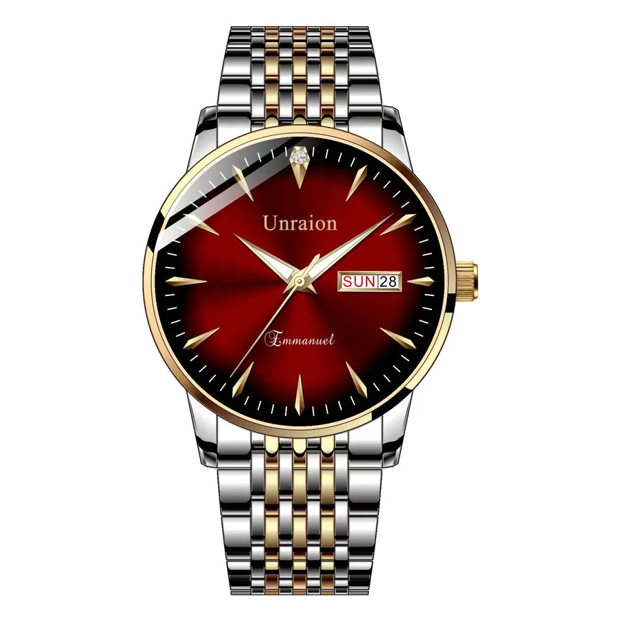 business simple style letter single folding buckle quartz men's watches