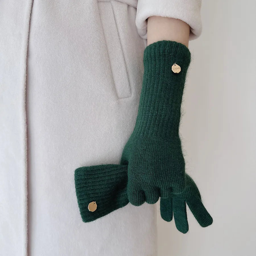 High Quality Bear Fur Wool Winter Long Warm Gloves Women's Touchscreen Compatible Soft Versatile Luxury Feel Elegant Business Style