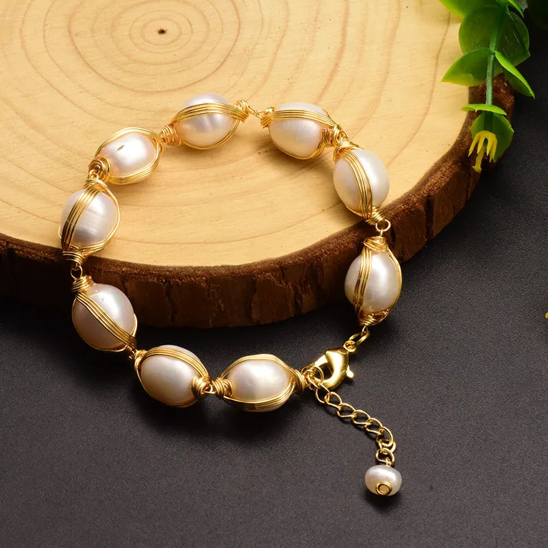 retro oval flower pearl inlay turquoise bracelets