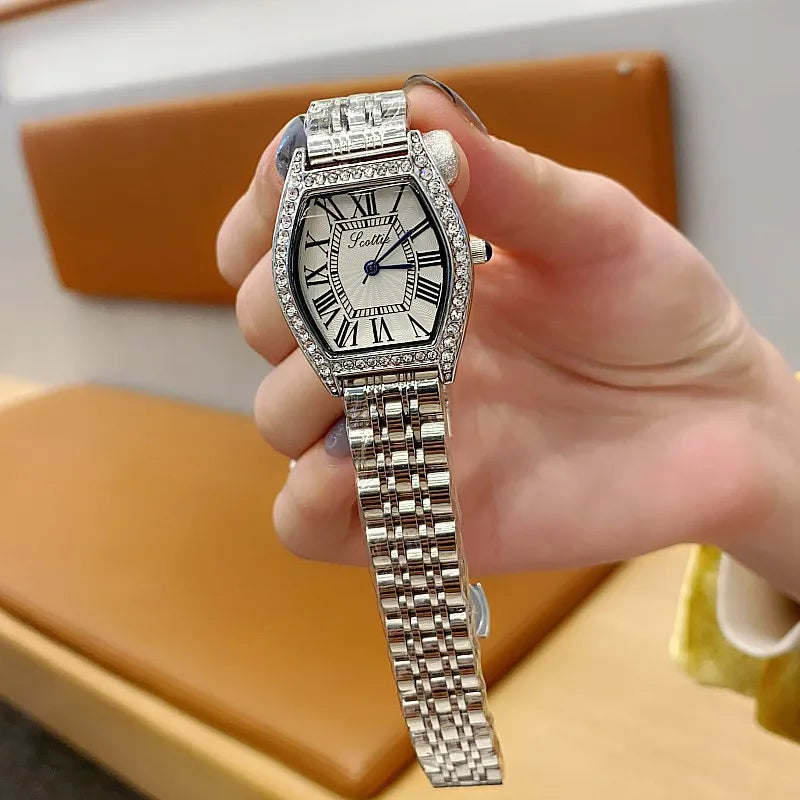 Retro Classic Style Solid Color Buckle Quartz Watch Women's Watches