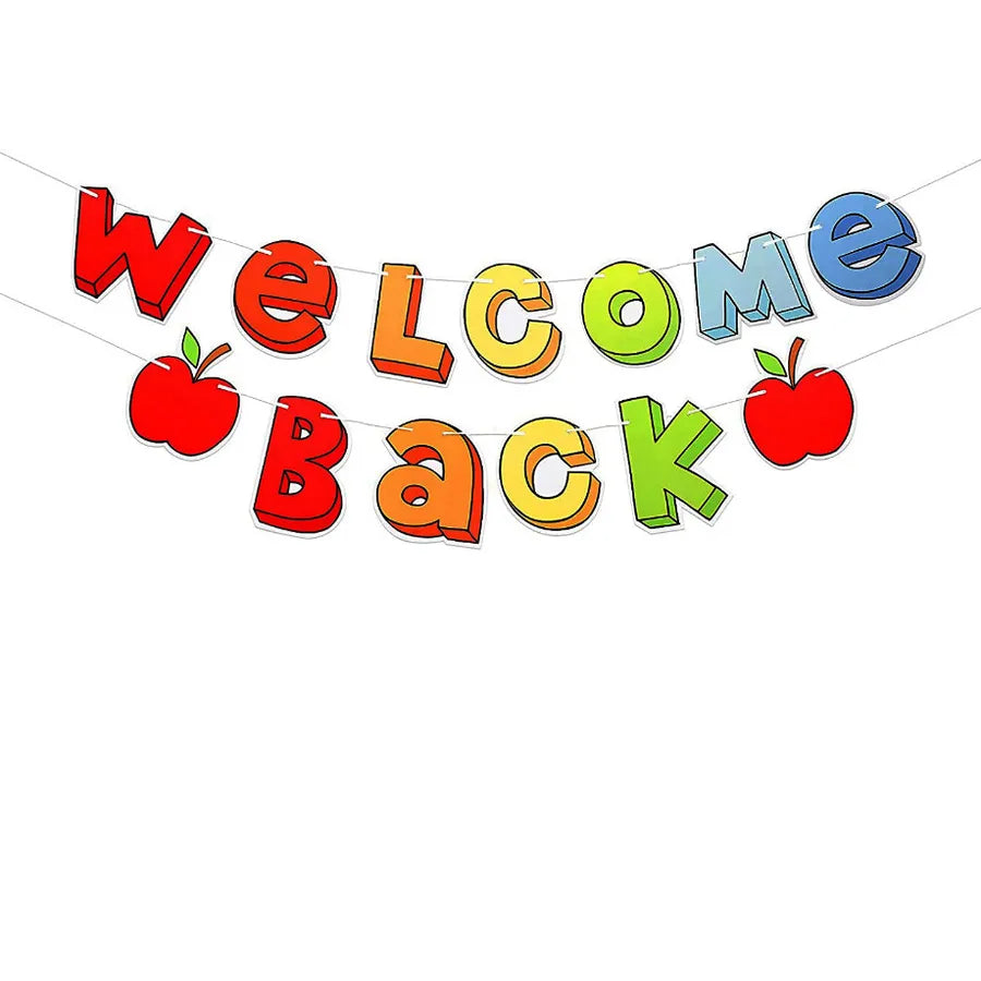 back to school fruit paper party flag