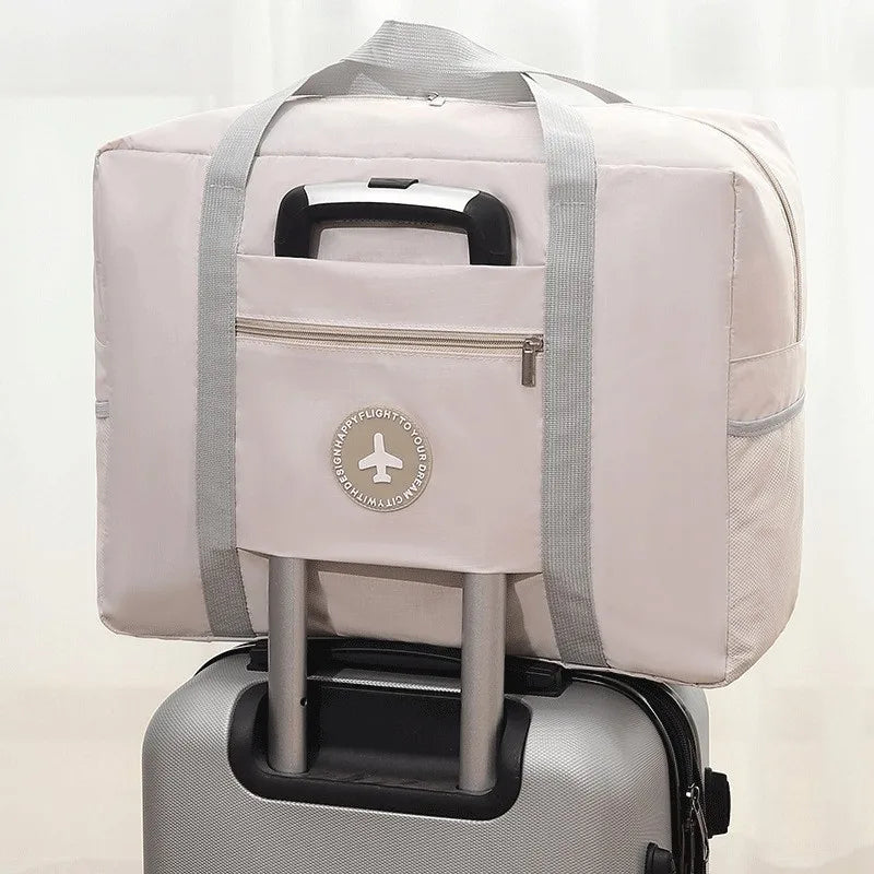 casual solid color oxford cloth travel bags