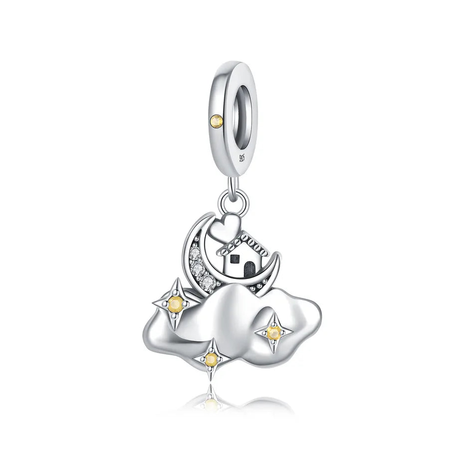 1 Piece 23*14mm 925 Sterling Silver Letter Heart Shape Pendant Beads Jewelry Accessories