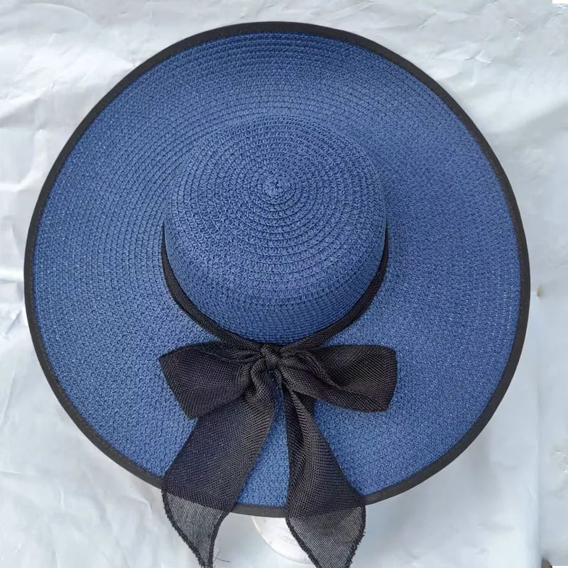 Women's Basic Vacation Solid Color Big Eaves Straw Hat