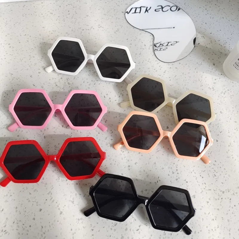 Simple Style Cool Style Solid Color UV400 Protection Resin Special-Shaped Mirror Full Frame Kids Sunglasses