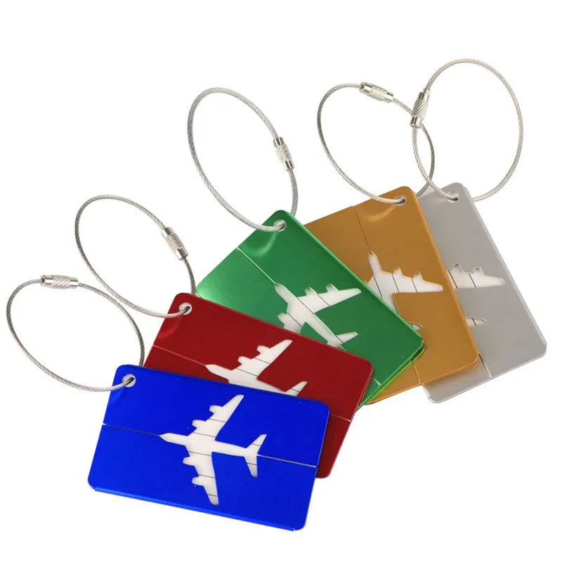 Aluminum alloy luggage tag boarding metal luggage aircraft shipping elevator tag  spot factory wholesale