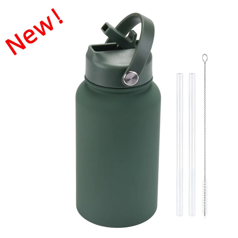casual solid color stainless steel water bottles