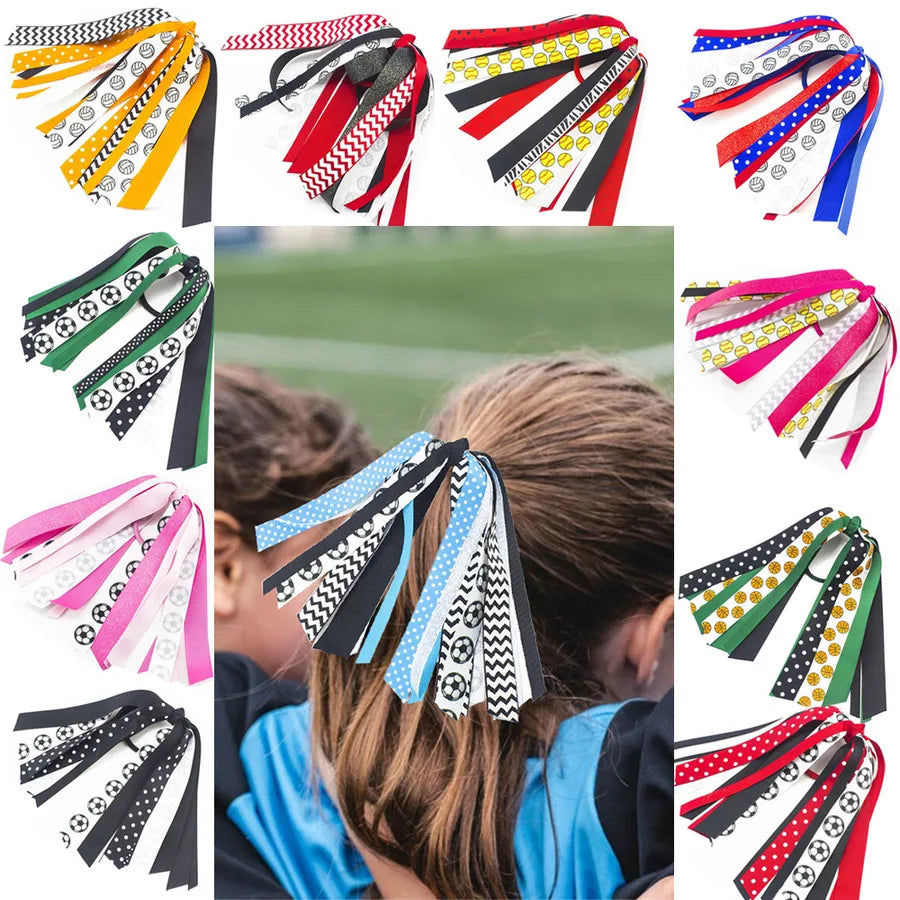 Sports Hair Accessories Football Volleyball Baseball Series Hair Rope Children Girls Cheer Strap