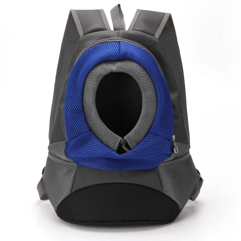 simple style pu leather canvas net color block pets backpack