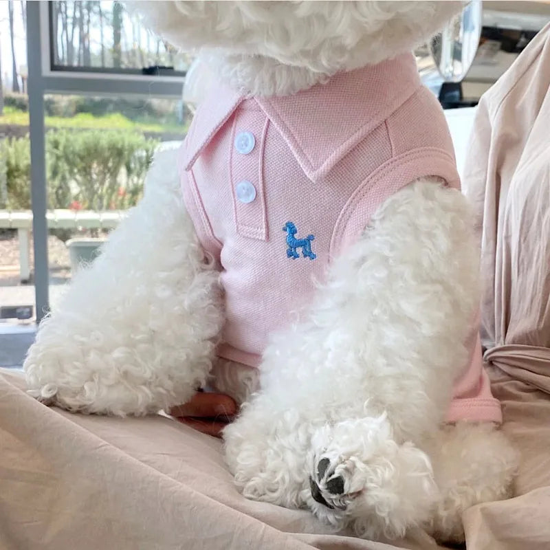 Pet Clothes Spring and Summer Solid Color  Small Dog Thin Breathable T-Shirt Cat Vest Teddy Two-legged Clothes