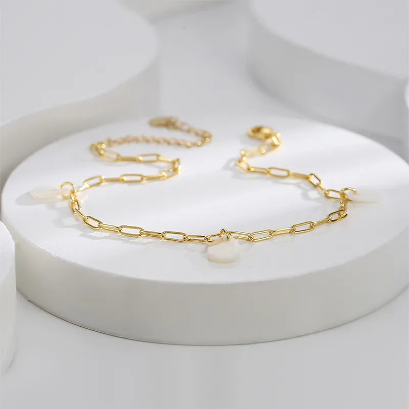Wholesale Jewelry Modern Style Solid Color Copper Anklet