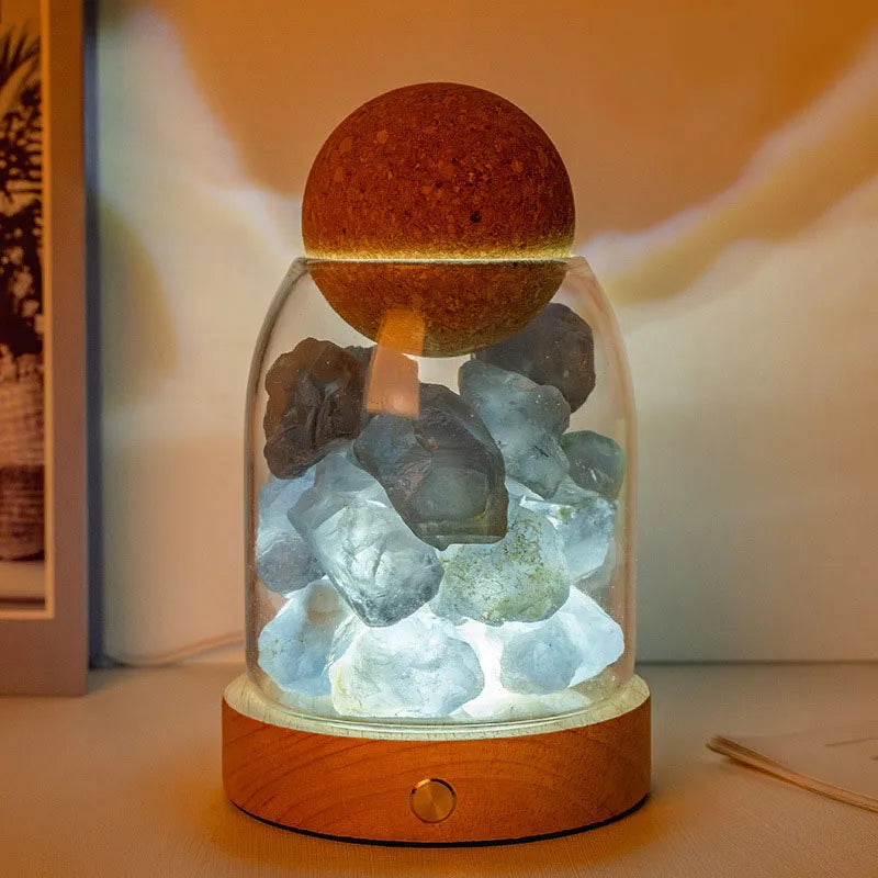 Chinoiserie Retro Geometric Crystal Ornaments Aromatherapy Small Night Lamp Lighting Accessories