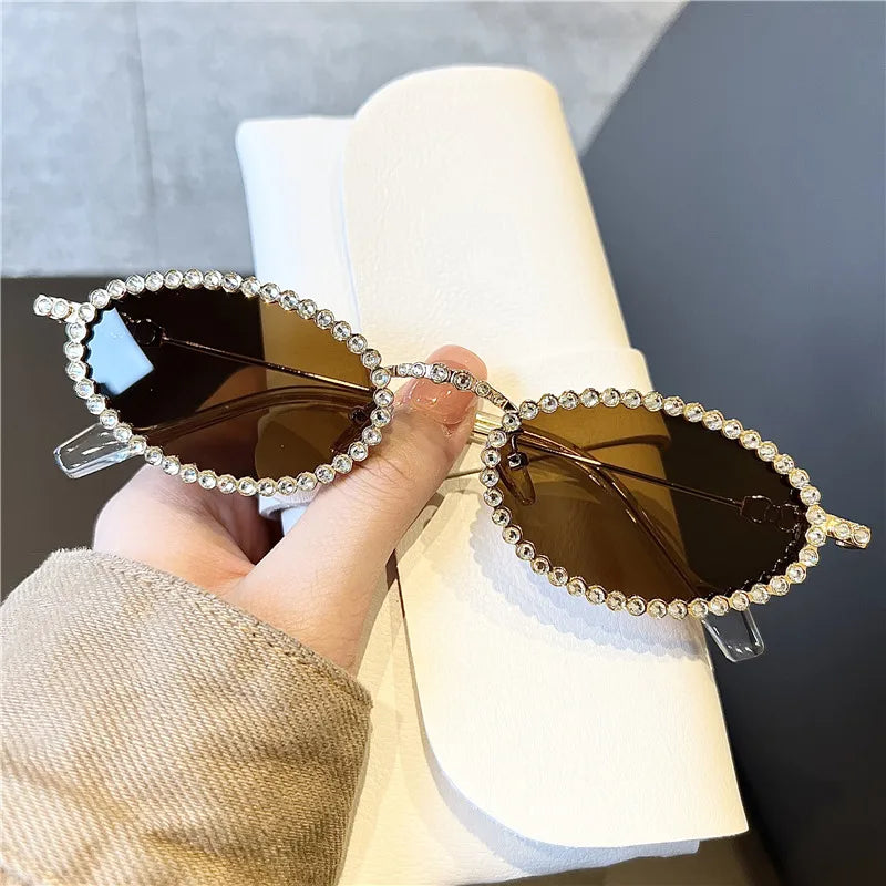 streetwear solid color pc round frame full frame women's sunglasses