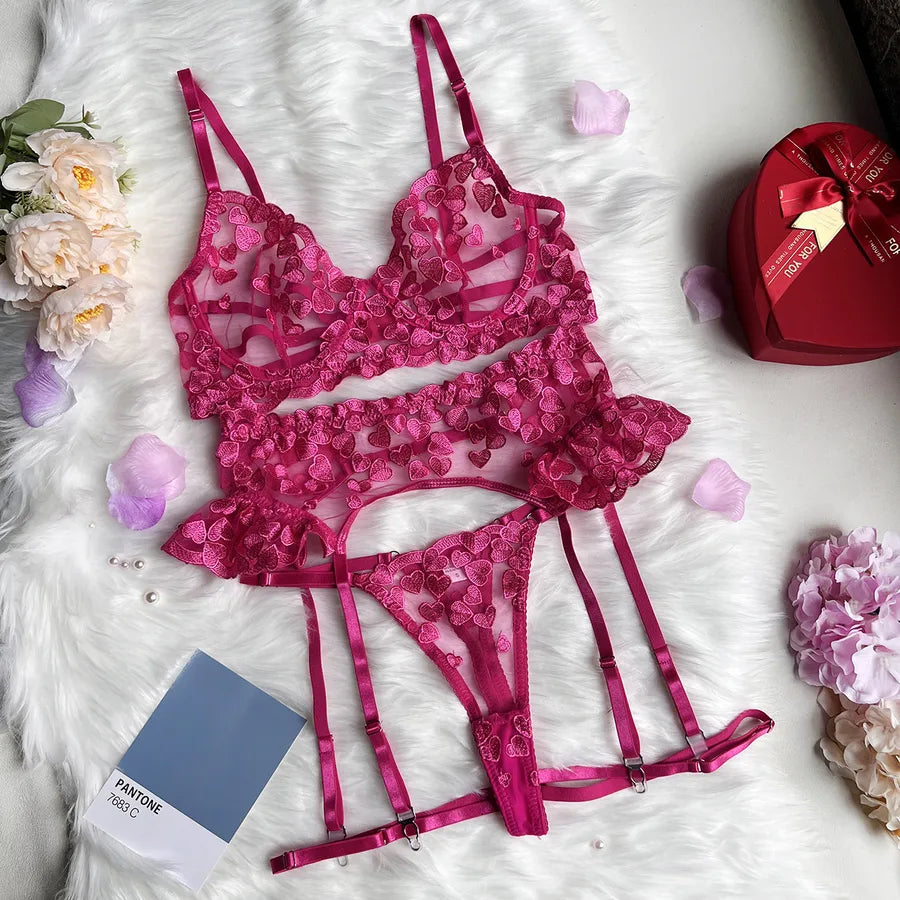 women's lady sexy solid color sexy lingerie sets home party cosplay mid waist sexy lingerie