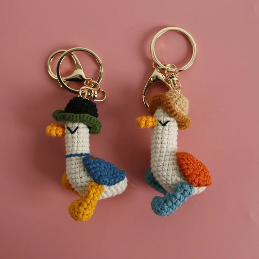 1 Piece Cute Duck yarn Unisex Bag Pendant Keychain