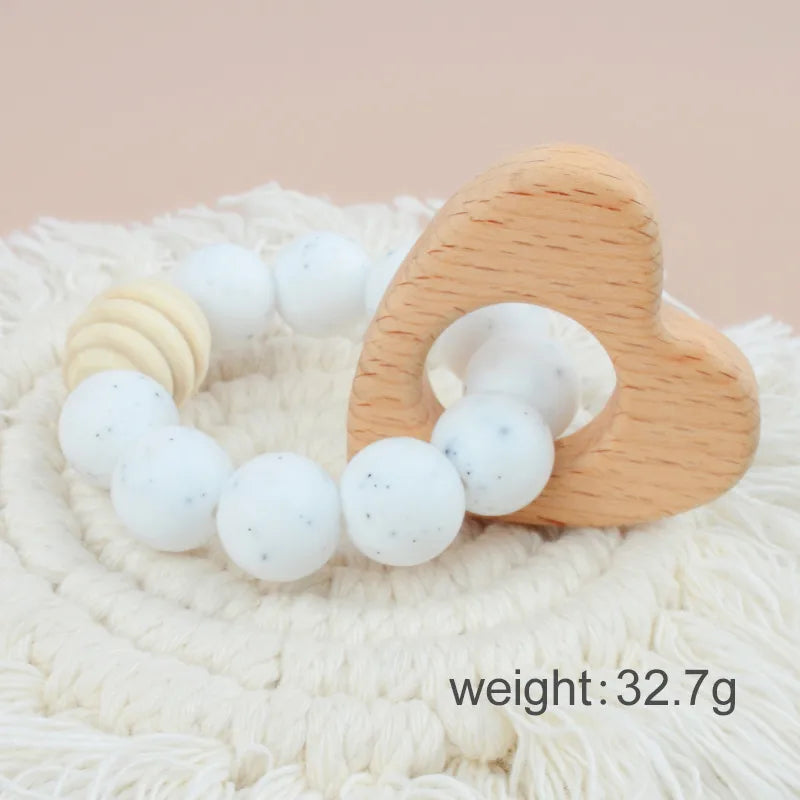 cute solid color beech silicone teething stick baby accessories