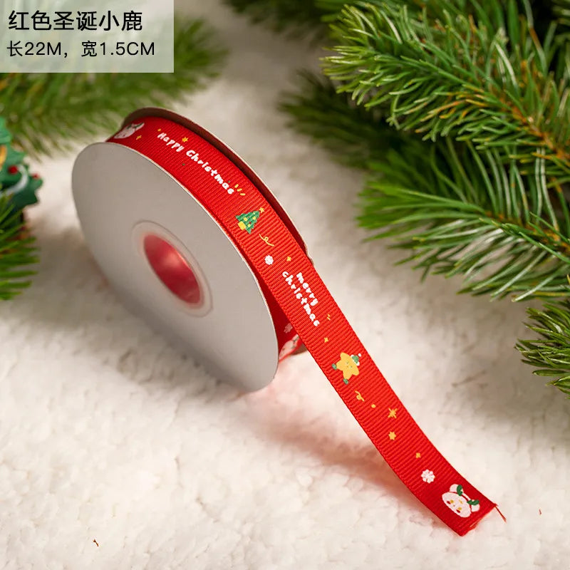 Handmade Holiday Gift Ribbon Decoration Christmas Packaging Red And Green Butterfly Knot Silk Ribbon DIY Gift Box Bow Tie