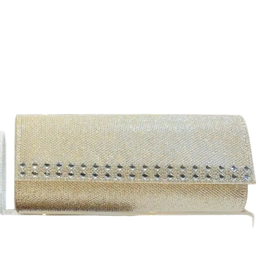 Shiny Diamond Embedded Women's Handbag New Fashion Elegant Dinner Bag Single Shoulder Slant Cross Bag Breadstick Shape Bag