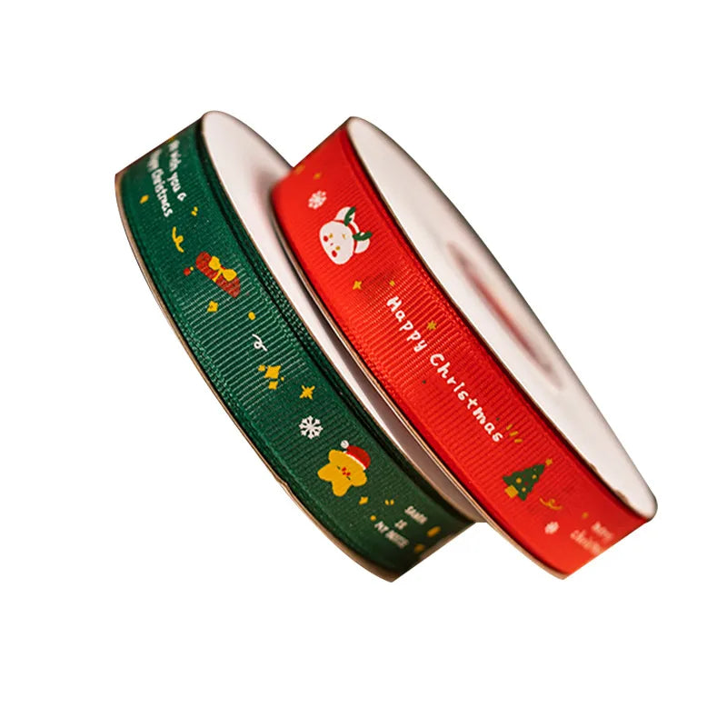 Handmade Holiday Gift Ribbon Decoration Christmas Packaging Red And Green Butterfly Knot Silk Ribbon DIY Gift Box Bow Tie