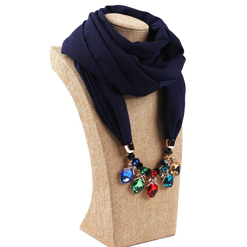 women's elegant solid color chiffon tassel scarf