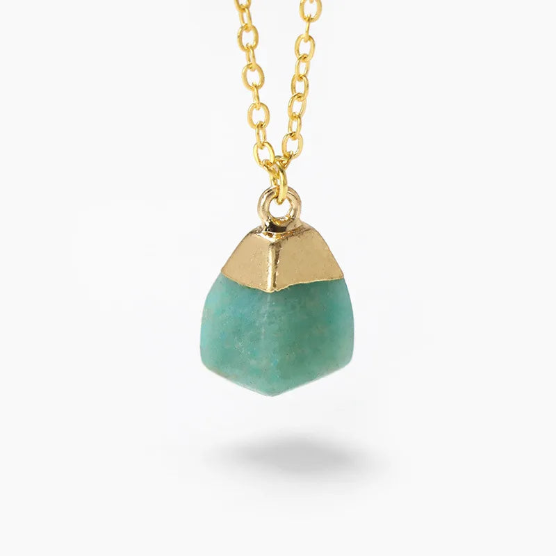 Sweet Geometric Alloy natural stone Pendant Necklace In Bulk