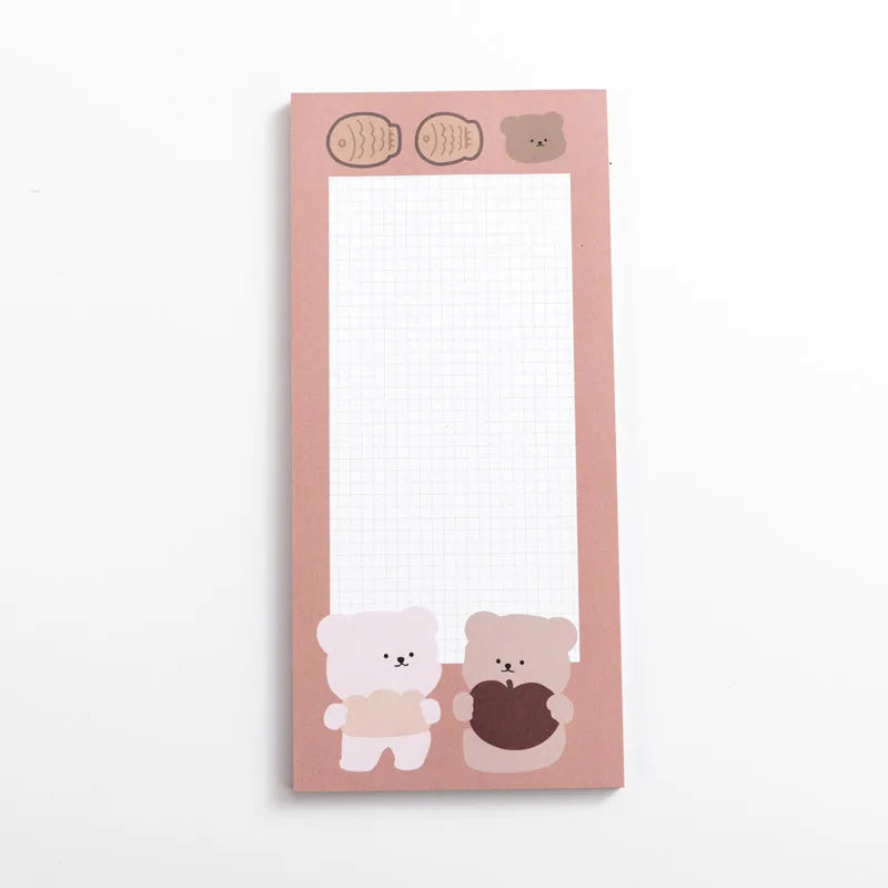 korean style ins cookie bear notepad tearable portable notes left sticky notes memo small book